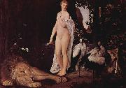 Gustav Klimt Weiblicher Akt mit Tieren in einer Landschaft oil painting reproduction
